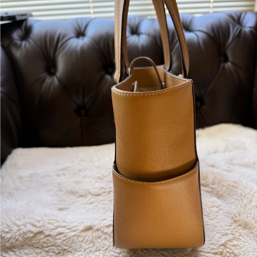 Bally Cube Caramel Saffiano Preloved Bag Quiet Luxury EUC (Handles Need Work) - Picture 2 of 10